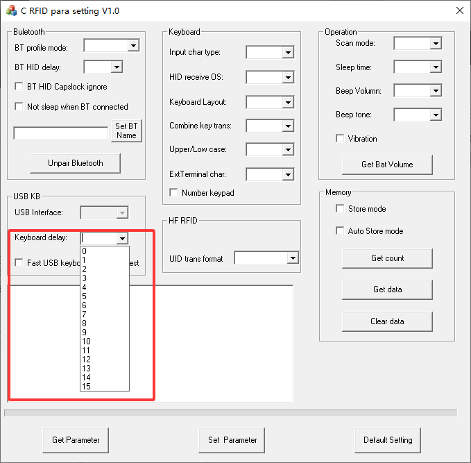 Configuration barcode