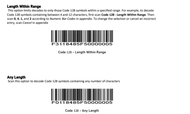 Configuration barcode