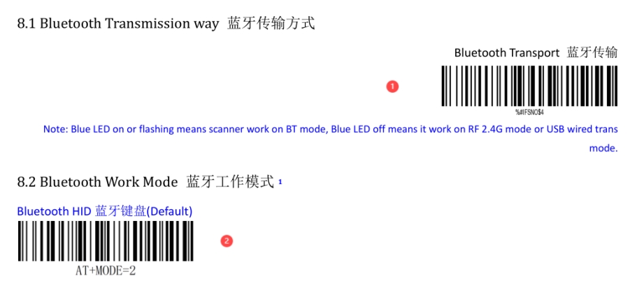 Configuration barcode