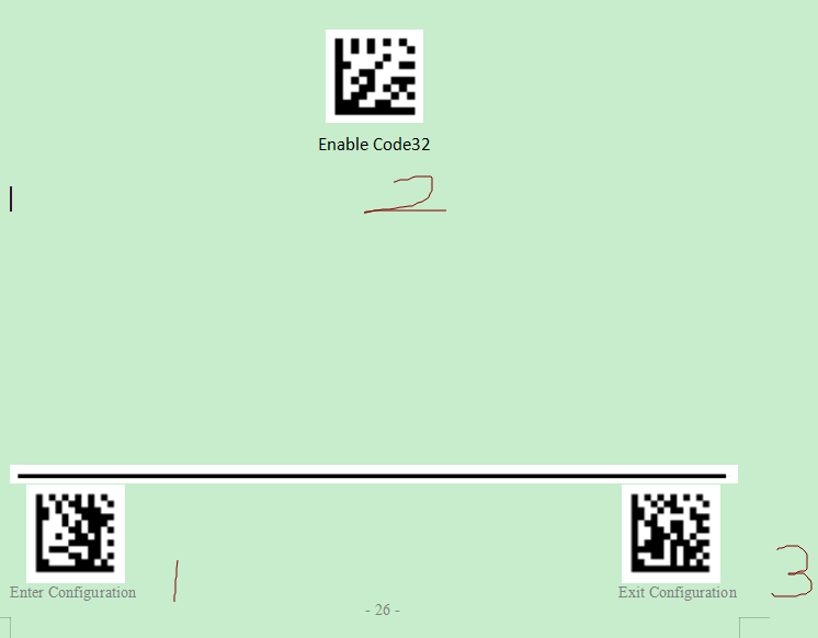 Configuration barcode