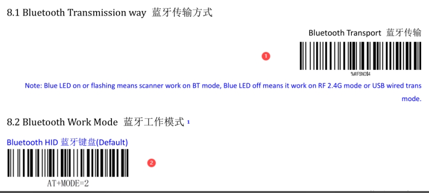 Configuration barcode