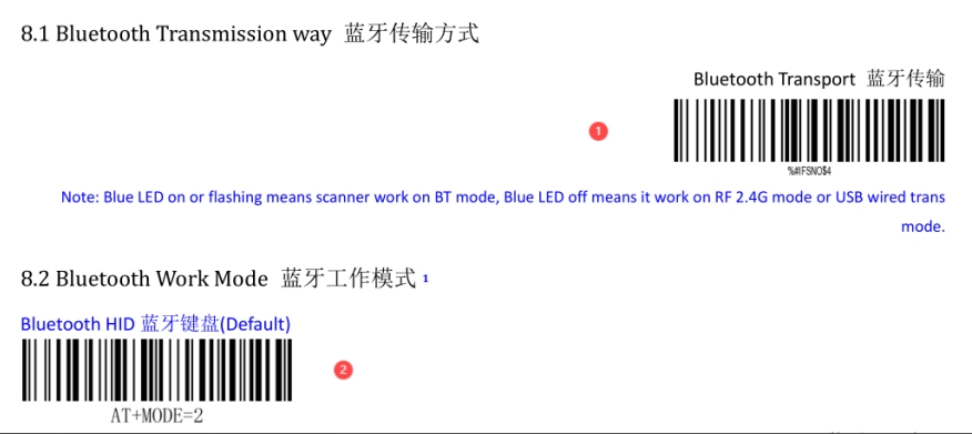 Configuration barcode