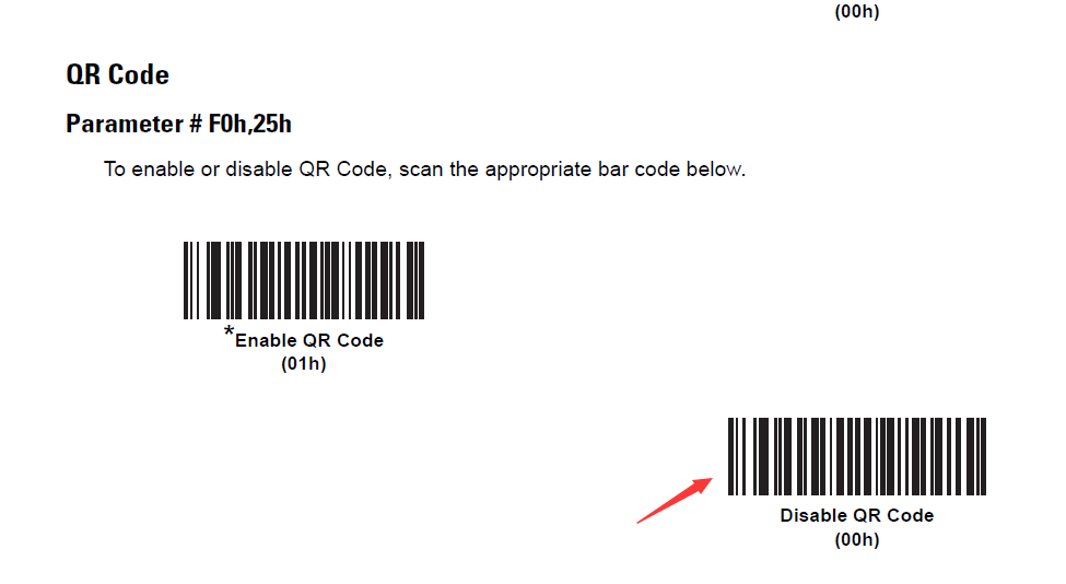 Configuration barcode