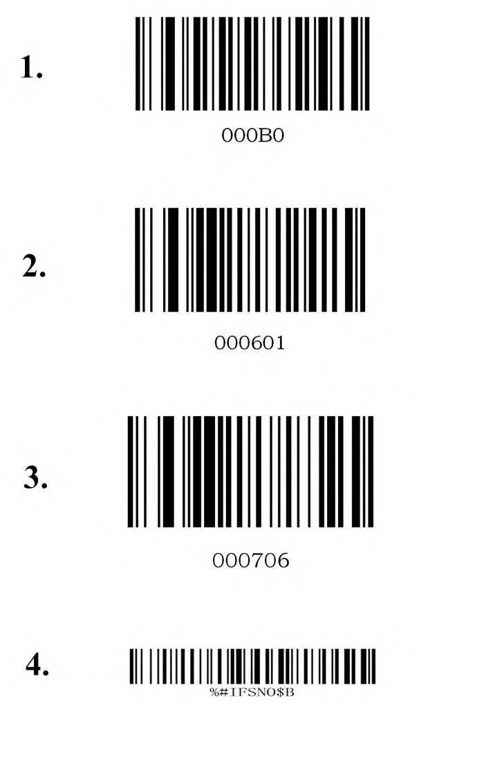 Bluetooth setup barcode