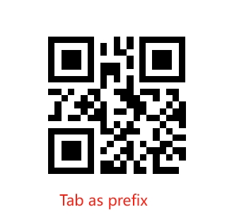 Prefix and suffix setup barcode
