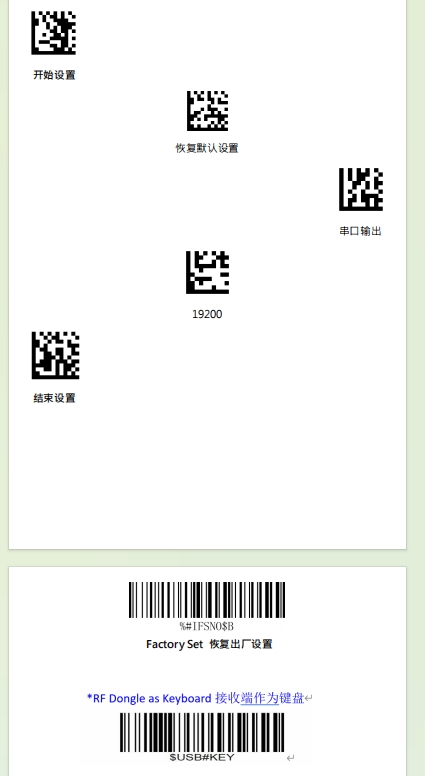 Prefix and suffix setup barcode