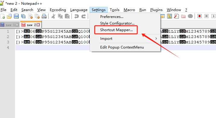 Prefix and suffix setup barcode