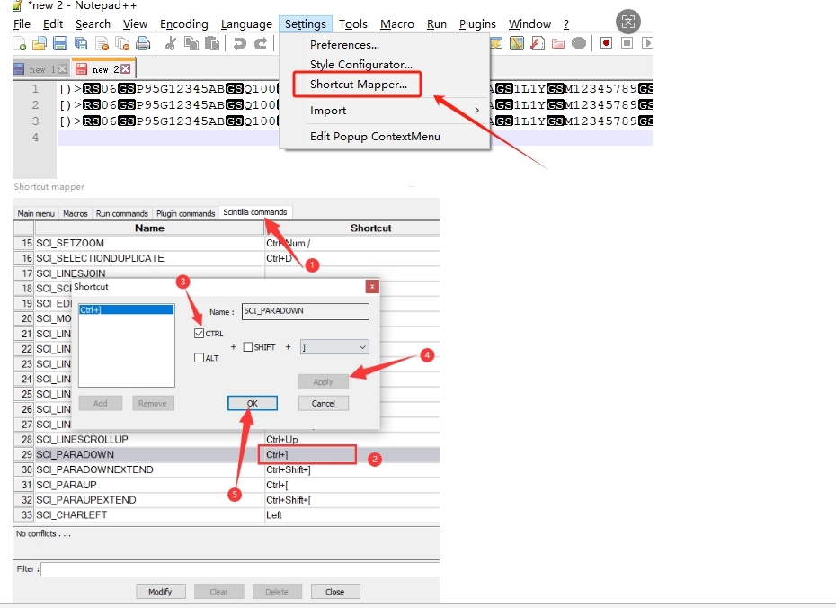 Prefix and suffix setup barcode