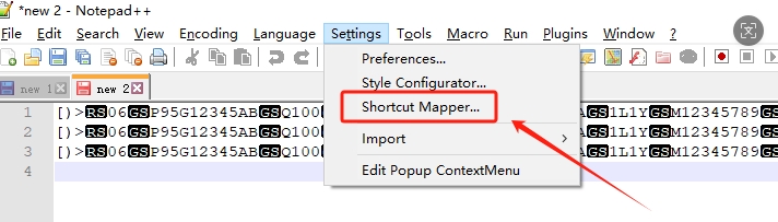 Prefix and suffix setup barcode