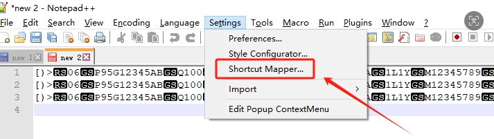 Prefix and suffix setup barcode